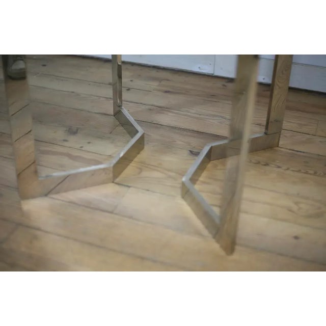 Metal French Chrome Steel and Glass Dining Table, 1970s For Sale - Image 7 of 18