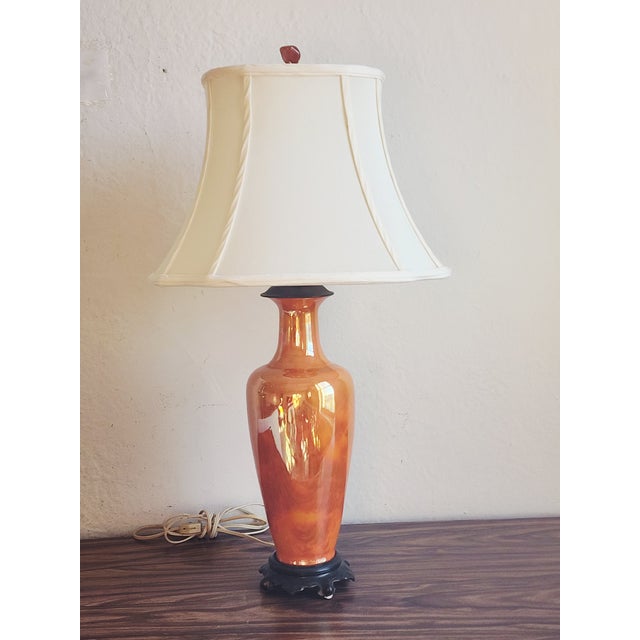 Art Nouveau Antique Art Nouveau Style Lusterware Table Lamp For Sale - Image 3 of 12