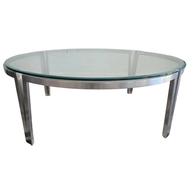 Metal 1970s Italian Metal and Glass Coffee Table For Sale - Image 7 of 7