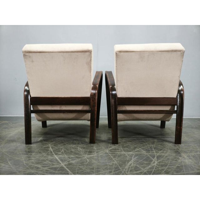 Vintage Lounge Chairs by Kropáček & Kozelka for Interior Prague, 1940s, Set of 2 For Sale - Image 11 of 15