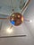 Chandelier in Copper Brass and Colored Glass 4 Copper Cones For Sale - Image 17 of 18