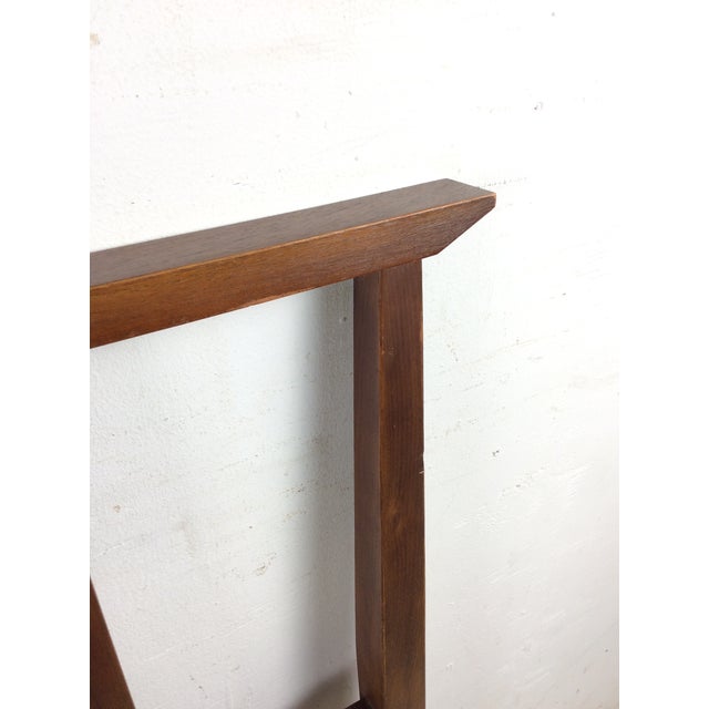 Brown Mid Century Modern Walnut Headboard With Turned Wood Frame For Sale - Image 8 of 18
