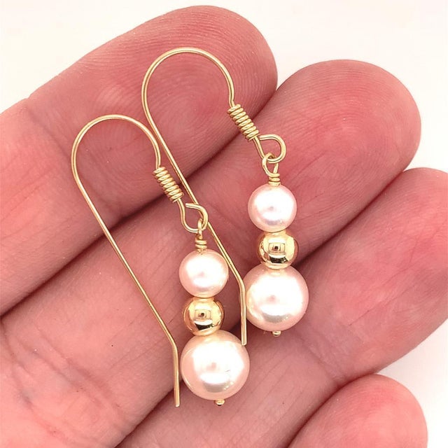 Akoya Pearl Earrings 14 Karat Gold Certified For Sale - Image 14 of 17