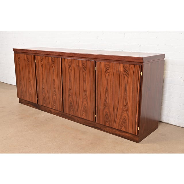 Mid-Century Modern Skovby Danish Modern Rosewood Sideboard Credenza, Newly Refinished For Sale - Image 3 of 15