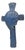 Vintage Religious Jesus Sculpted Resin Blue Mid Century Wall Crucifix Cross For Sale