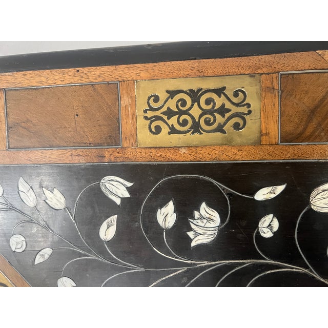 Ceremonial Table in Blackened Wood with Marquetry Top, Spain, 19th Century For Sale - Image 15 of 18