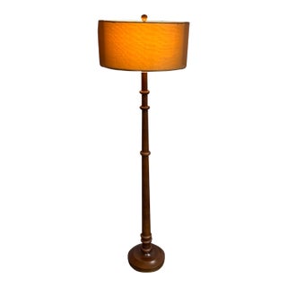 Contemporary Wood + Metal Floor Lamp For Sale