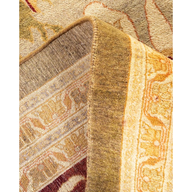 Mogul Collection Hand-Knotted Area Rug - Green 12' 2" x 13' 7" For Sale In New York - Image 6 of 9