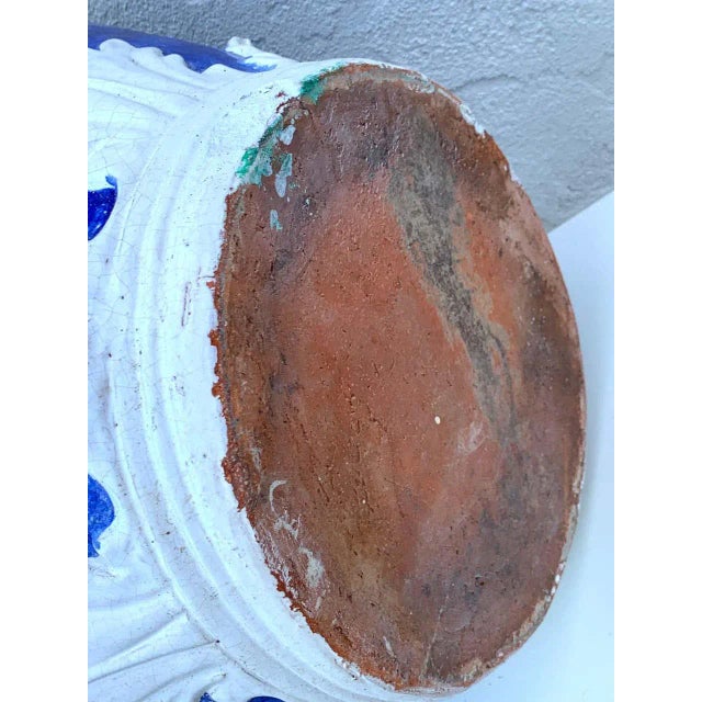 Late 20th Century Italian Blue and White Della Robbia Style Jardiniere, Provenance, Celine Dion For Sale - Image 10 of 11