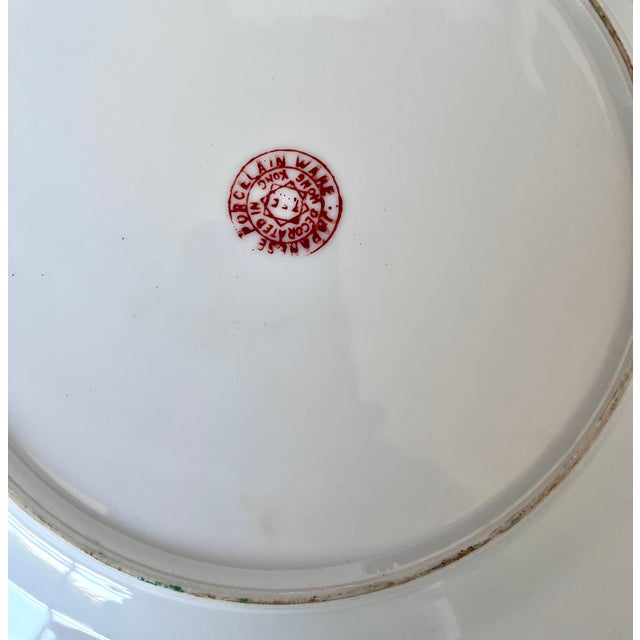 Vintage Japanese Porcelain Famille Rose Peach & Bat Plates - Set of 4 (10.25") For Sale - Image 11 of 11