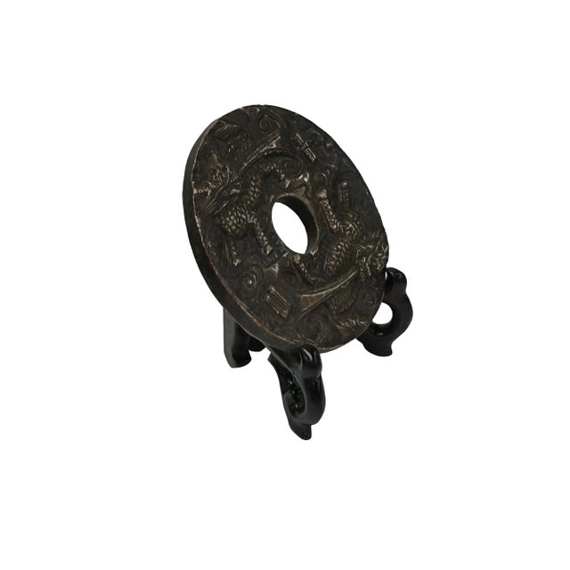 Oriental Stone Ritual Mythical Motif Carving Display Plaque Art For Sale In San Francisco - Image 6 of 10