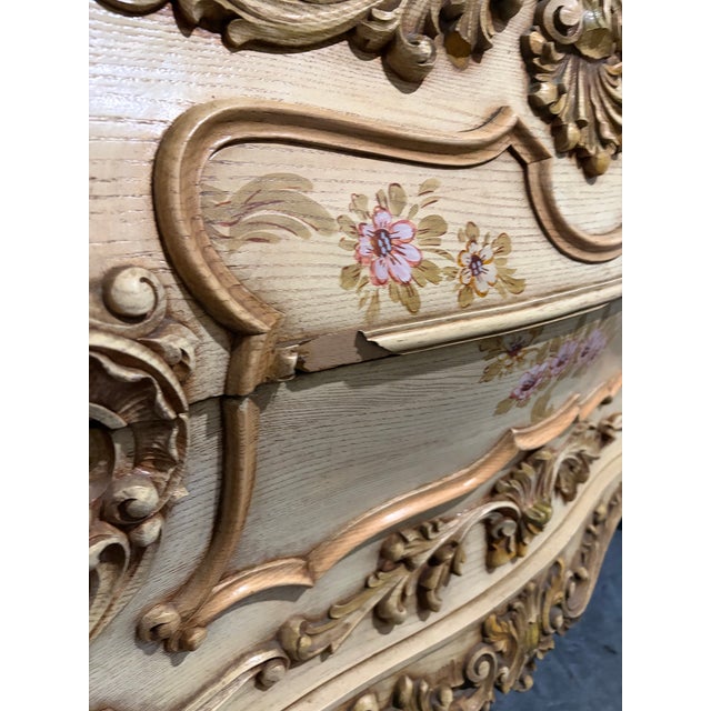 Mid 20th Century Monumental Rococo Revival Hand-Painted Floral China Cabinet and Buffet For Sale - Image 11 of 12