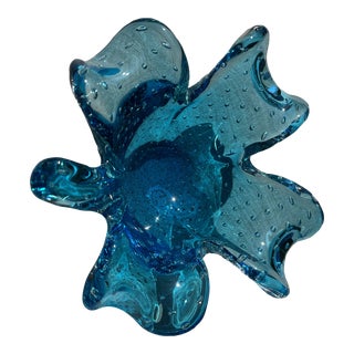 Mid 20th Century Murano Bullicante Glass Bowl For Sale