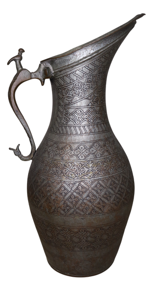 Antique Islamic Water Jug Ewer in Copper, 1930s