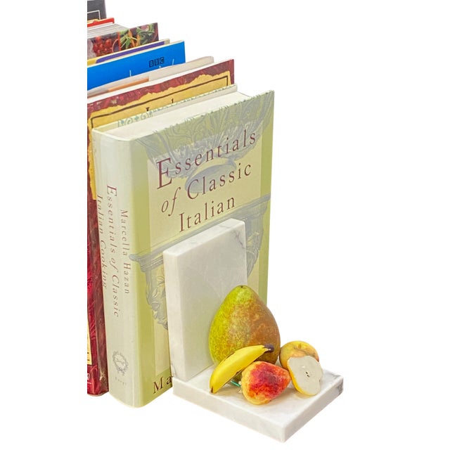 Pair of Vintage Italian Carved & Painted Alabaster Fruit Bookends, 1950's Chairish
