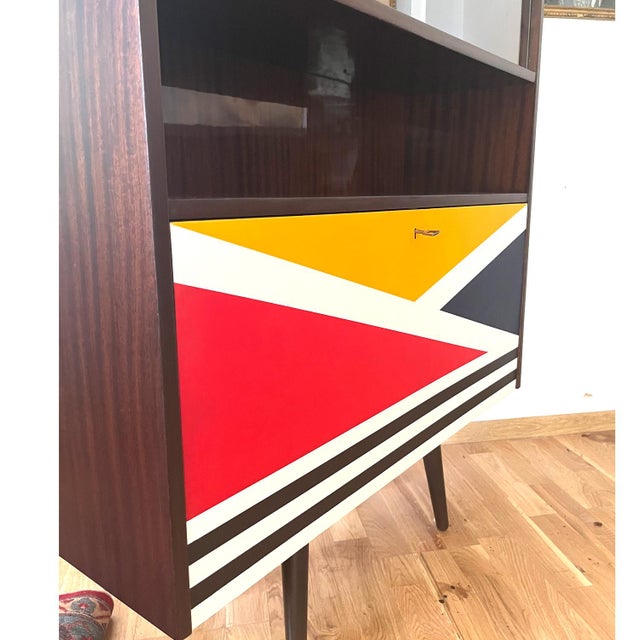 Polish Glass Showcase with Bar, 1970s For Sale - Image 6 of 13