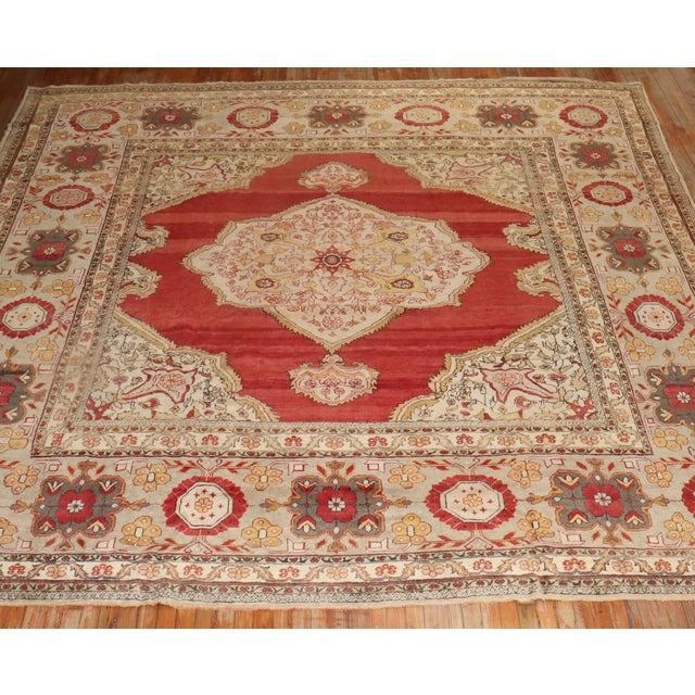 Antique Turkish Sivas Square Rug For Sale - Image 14 of 18