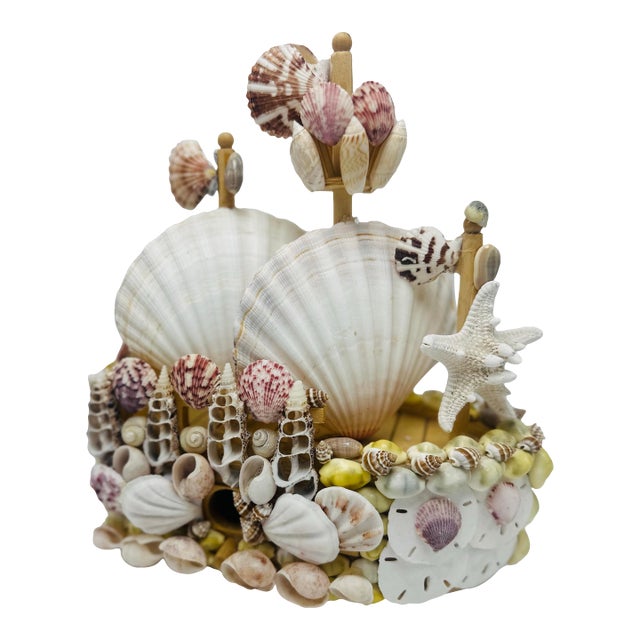 Vintage Shell Art Sailboat Birdhouse For Sale