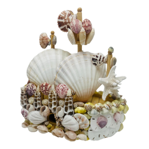 Vintage Shell Art Sailboat Birdhouse