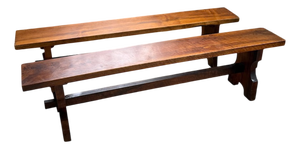 Walnut Benches, 1900, Set of 2