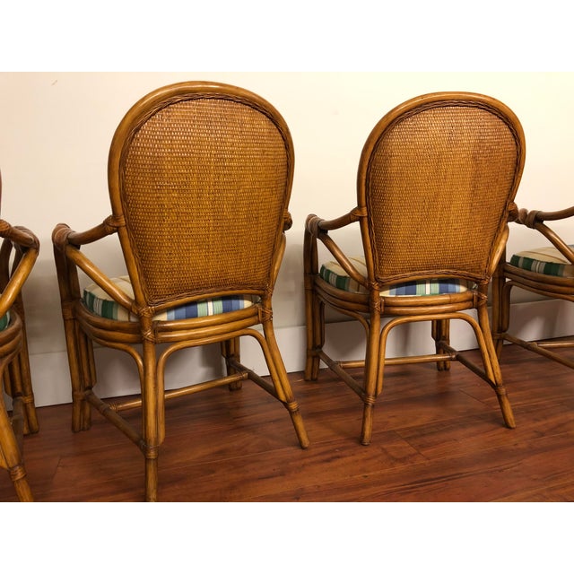 Palecek Vintage Rattan Dining Chairs Set of 6 Chairish