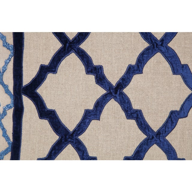 Callisto Home Linen Pillows With Bead and Velvet Trim a Pair Chairish