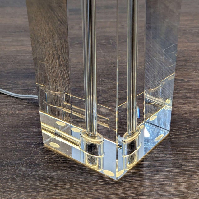 2010s Room & Board Modern Square Crystal Table Lamp For Sale - Image 5 of 5