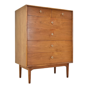 1960s Kipp Stewart for Drexel Declaration Highboy Walnut Dresser