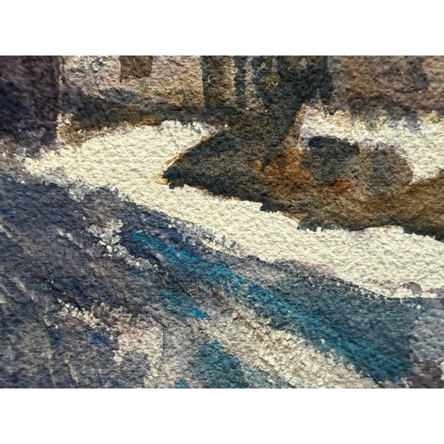 1940s Modern Impressionist Winter Landscape Painting Signed For Sale - Image 9 of 15