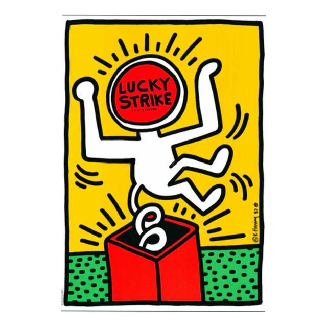 Keith Haring, Lucky Strike II, 1987, Offset Lithograph For Sale