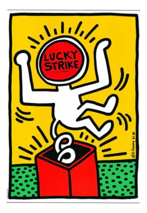 Keith Haring, Lucky Strike II, 1987, Offset Lithograph