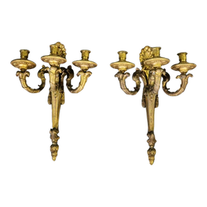 Pair of 1930s French Louis XV Style Candle Sconces