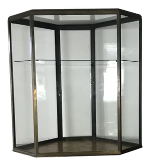 1930s Art Deco Glass, Bronze Jewelry Showcase or Vitrine, Paris France