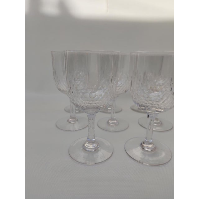 8 large Baccarat crystal glasses, Richelieu pattern. Circa 1920. They are in very good condition. Featured in the 1916...