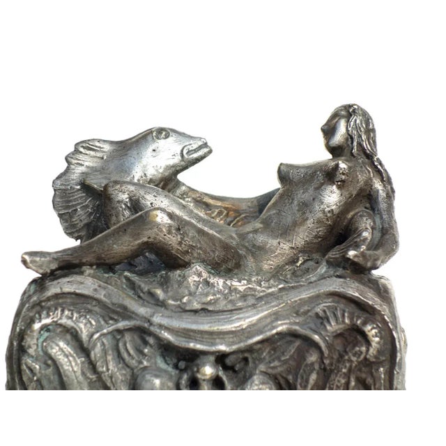 Silver Metal Sculpture Musical Box by Omero Taddeini, 1940s For Sale - Image 4 of 7
