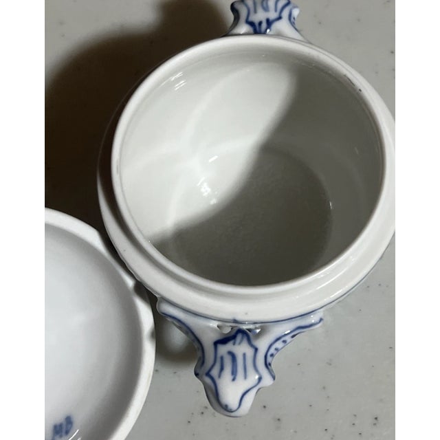 Royal Copenhagan Vintage Royal Copenhagen Blue Fluted Twin Handled Sugar Bowl For Sale - Image 4 of 5