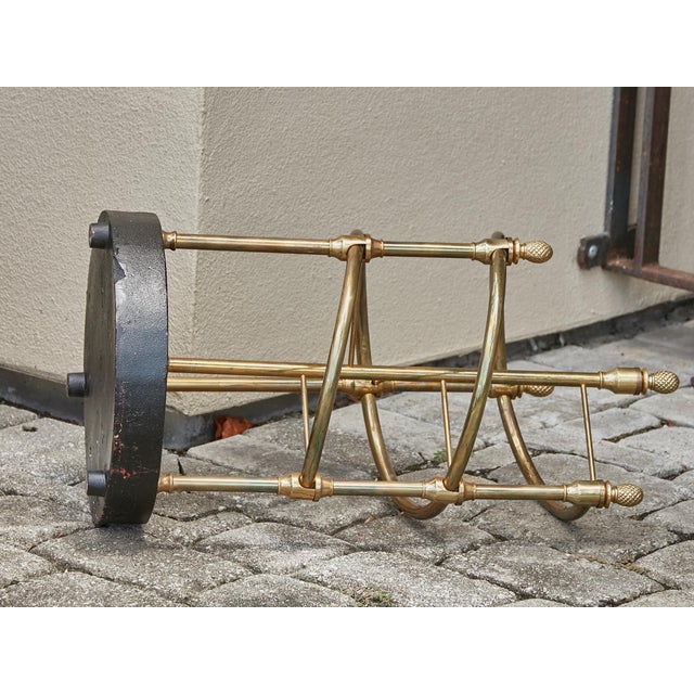 Metal English Late Victorian Era Brass and Iron Umbrella Stand with Pinecones, 1900s For Sale - Image 7 of 9