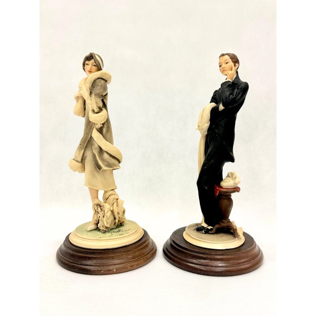 Art Deco Style Adl Figurines by Vittorio Tessaro, 1970s, Set of 2, in Very Good conditions. Designed 1970 to 1979 This...