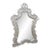 Vintage Oversized Silver Wooden Rococo Style Wall Mirror For Sale