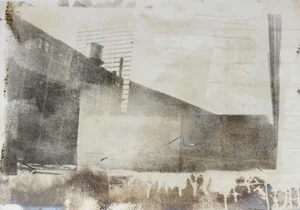 Barbara Lewis Industrial Abstract Cityscape, Photo Emulsion Print, 1977 1977
