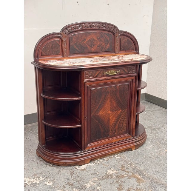 Louis-Jean-Sylvestre Majorelle Art Nouveau Marble Top Sideboard/Cabinet, 19th Century For Sale - Image 9 of 13