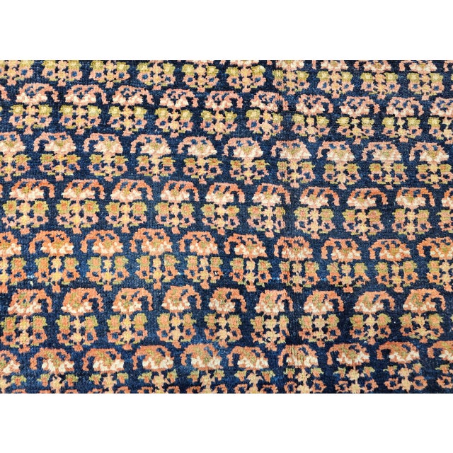 19th Century Persian Kurdish Gallery Rug, Hand-Knotted Wool, Allover Paisley Pattern, Navy & Terracotta, 6' X 15' For Sale - Image 15 of 18