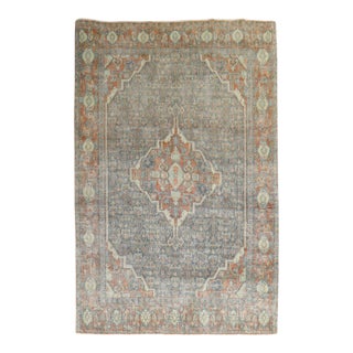 Antique Zabihi Collection Persian Senneh Accent Size Rug - 4'3" x 6'2" For Sale