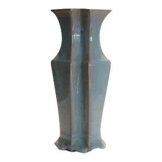 19th Century Chinese Porcelain Double Vase in Monochrome Flambe Glaze For Sale