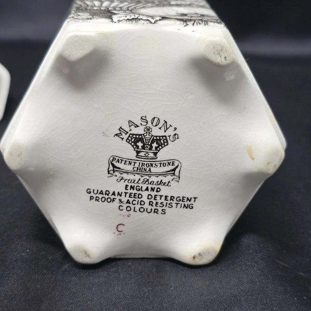 Mid-Century Modern Vintage MCM Mason's Ironstone Floral Lidded Ginger Jar For Sale - Image 3 of 5