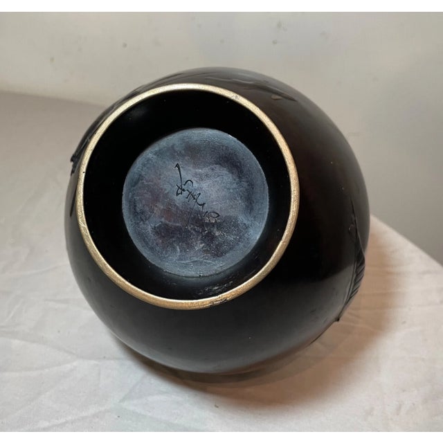 Antique 19th Century Japanese Coy Crustacean Craw Fish Signed Bronze Meiji Vase For Sale - Image 10 of 17