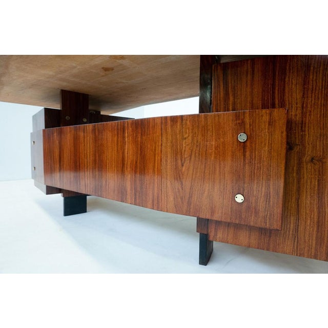 Mid-Century Modern Desk in Wood, Italy, 1960s For Sale - Image 4 of 17
