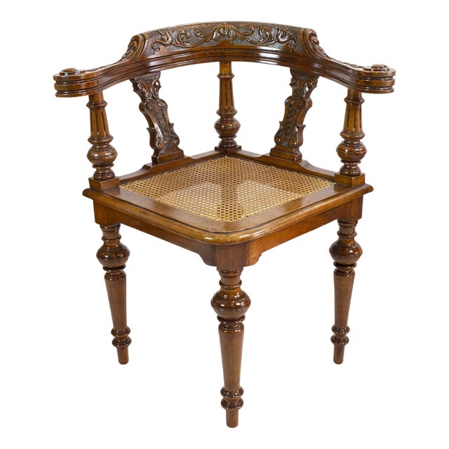 19th Century Wilhelminian Walnut Corner Chair For Sale
