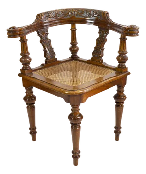 19th Century Wilhelminian Walnut Corner Chair