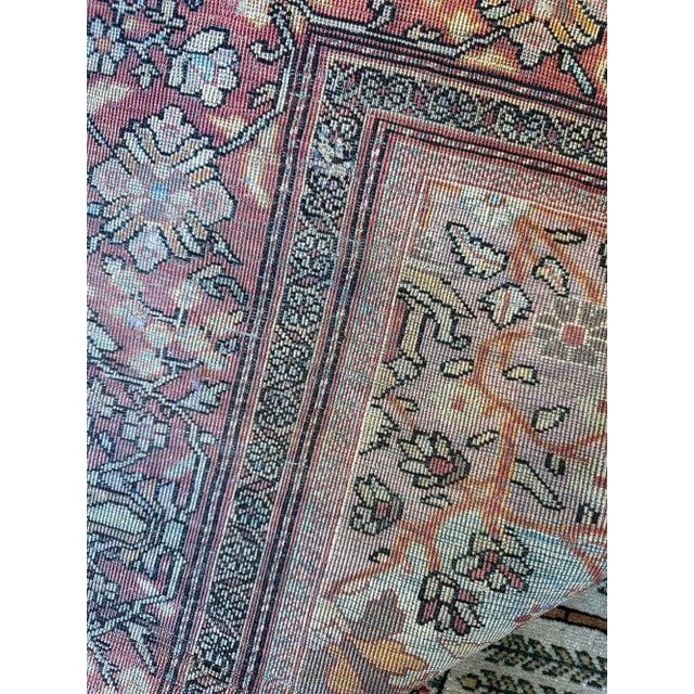 A 19th Century Rare Genuine Silk Ferahan Sarouk Rug Circa 1870 For Sale - Image 12 of 15